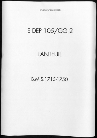 Baptêmes, mariages, sépultures (1713-1750)