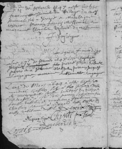 Baptêmes (1647-1669)