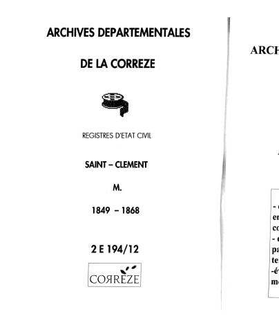 Mariages (1849-1868)