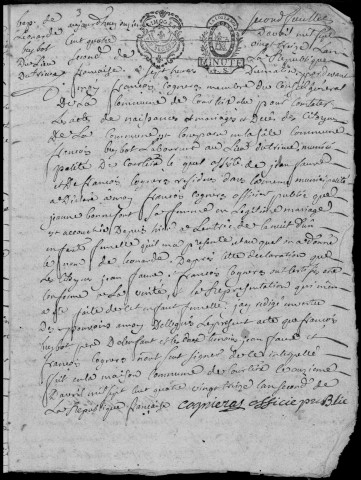 Naissances, mariages, décès (1793-1802)