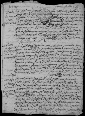 Baptêmes, mariages, sépultures (1763-1772)