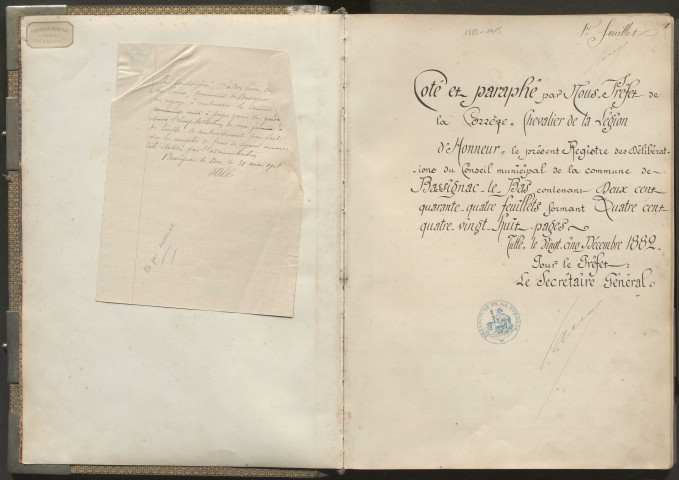 Délibérations du conseil municipal. 25 février 1883-13 décembre 1915