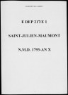 Naissances, mariages, décès et tables (1793-1802)