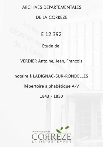 Répertoire alphabétique : A-V