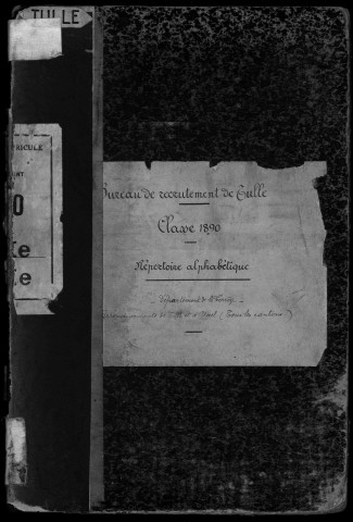Classe 1890 : table alphabétique.