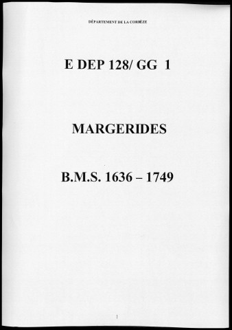 Baptêmes, mariages, sépultures (1636-1749)