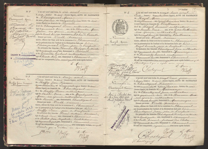 Naissances (1903-1921).