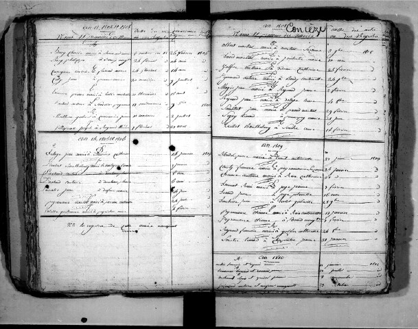 Tables décennales des mariages (1803-1812)