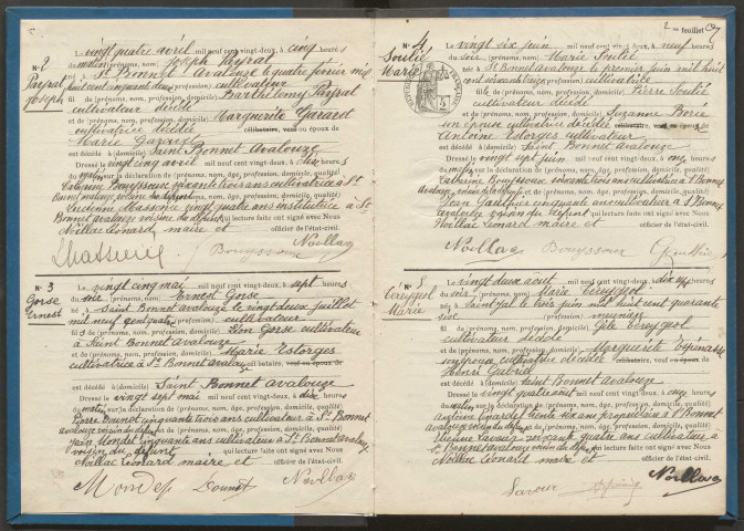 Décès (1922-1932).