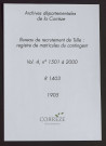 Classe 1905 : matricules 1501 à 2000.