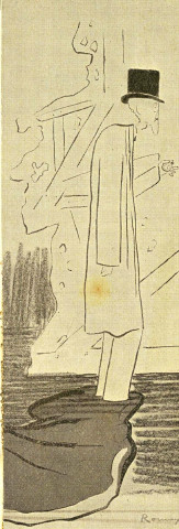 Caricature d'Arsène Arnaud dit Jules Clarétie.