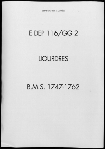 Baptêmes, mariages, sépultures (1747-1762)