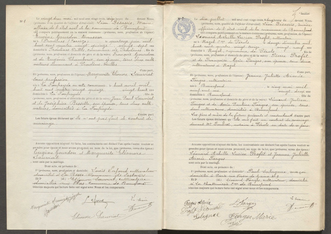Naissances, mariages, décès (1923-1932).