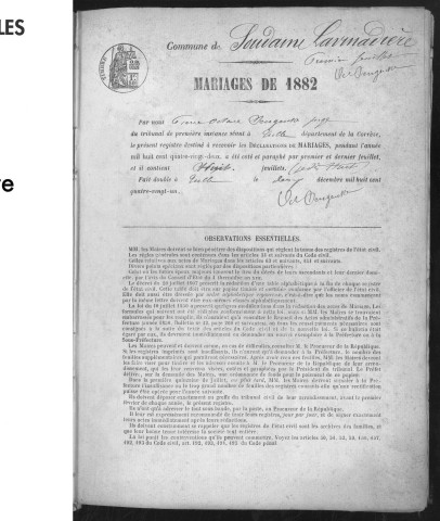 Mariages (1882-1902)