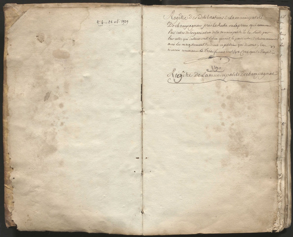 Délibérations du conseil municipal. 13 février 1790-22 février 1844