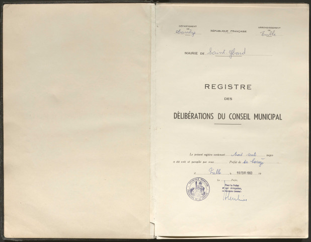 Délibérations du conseil municipal. 11 novembre 1963-15 décembre 1985