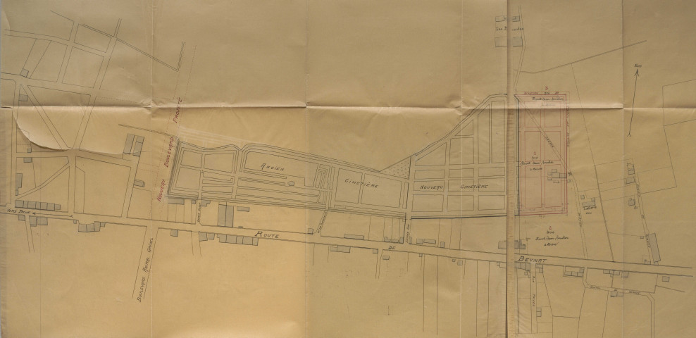 Règlementation, vente de l'ancien cimetière, acquisition de terrain pour le nouveau cimetière, agrandissement, mur de clôture et assainissement.