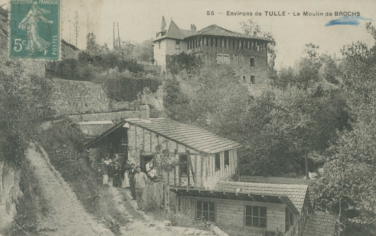Naves : "55 - Environs de Tulle - Le moulin de Brochs".