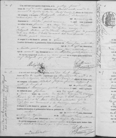 Naissances, mariages, décès (1883-1892)
