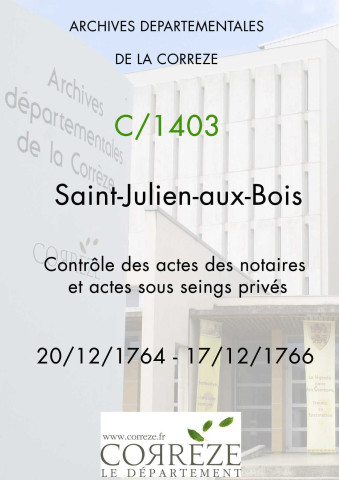 20 décembre 1764-17 décembre 1766