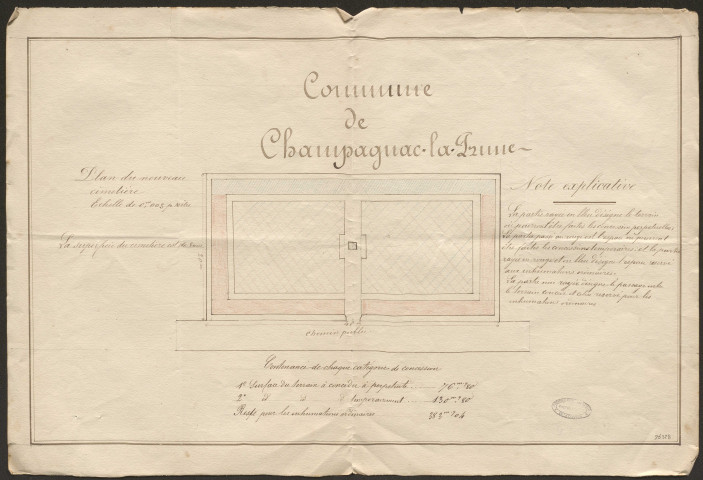 Cimetière ; concessions. Monument aux morts.