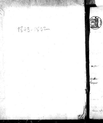 Naissances, mariages, décès (1843-1852)