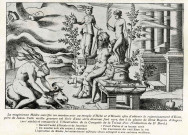 "La magicienne Médée sacrifie un mouton noir au temple d'Hébé et d'Hécate afin d'obtenir le rajeunissement d' Eson, père de Jason".