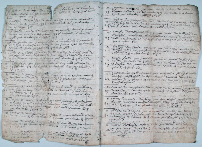 Fragments de répertoires : 1723-1781