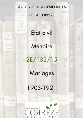 Mariages (1903-1921).