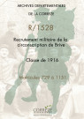 Classe 1916 : matricules 729 à 1151.