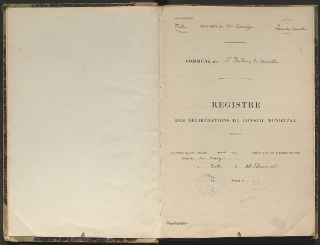 Délibérations du conseil municipal. 19 janvier 1913-8 octobre 1933