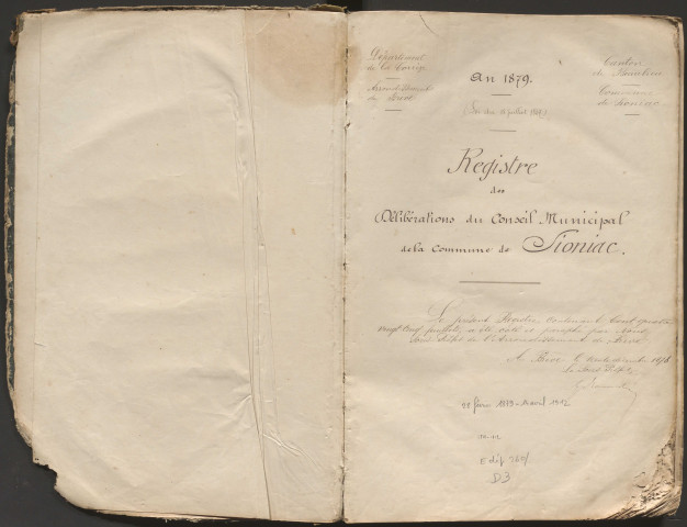 Délibérations du conseil municipal. 28 février 1879-15 avril 1912