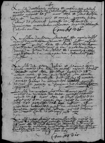 Baptêmes, mariages, sépultures. (1682-1762)