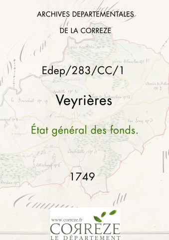 État général des fonds. 18 août 1749-28 août 1749