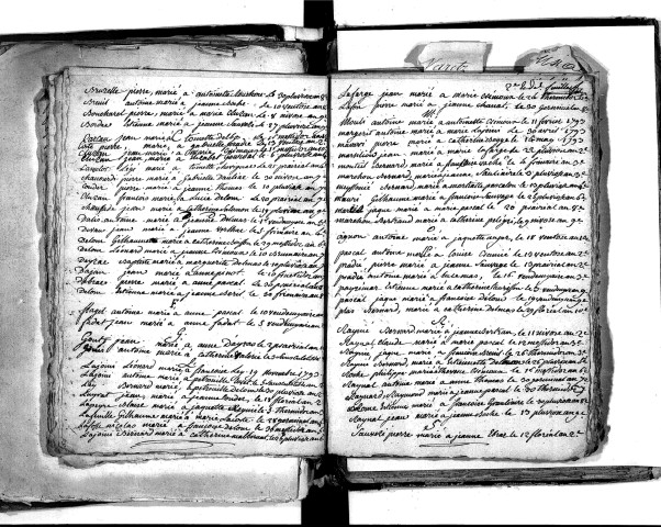 Tables décennales des mariages (1792-1802)