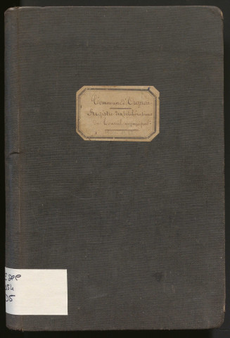 Délibérations du conseil municipal. 08 mai 1904-26 mars 1922