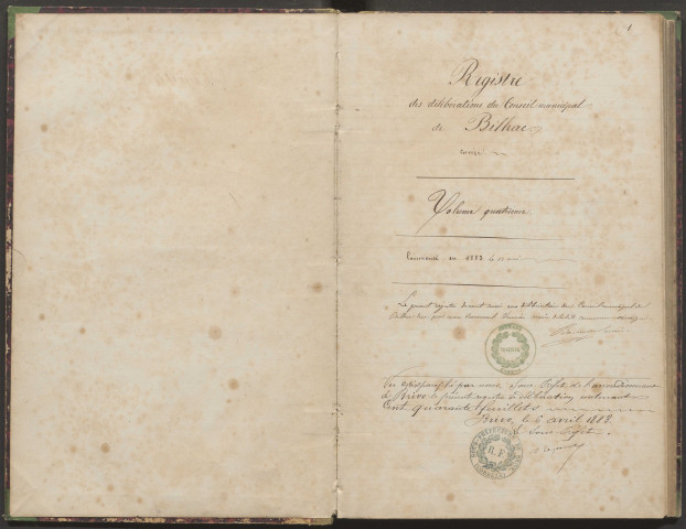 Délibérations du conseil municipal. 13 mai 1883-09 décembre 1898
