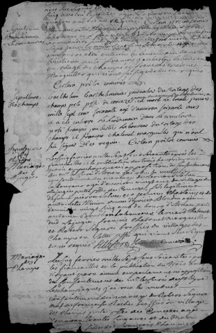 Baptêmes, mariages, sépultures (1760-1792)