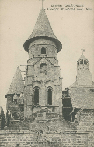 Collonges-la-Rouge : "Corrèze. Collonges - Le clocher (8e siècle), mon. hist.".
