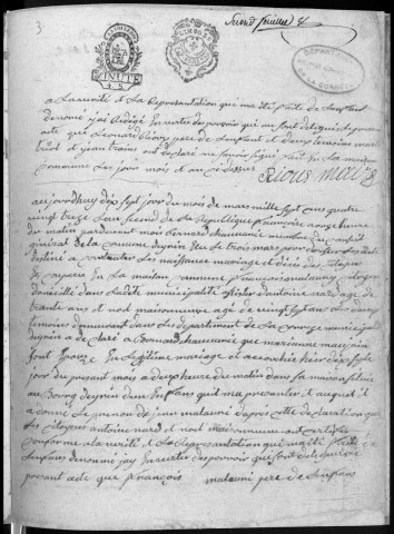 Naissances, mariages, décès (1793-1802)