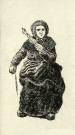 Femme filant, assise.