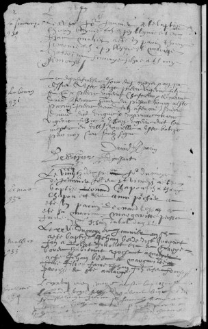Baptêmes, mariages, sépultures (1643-1702)