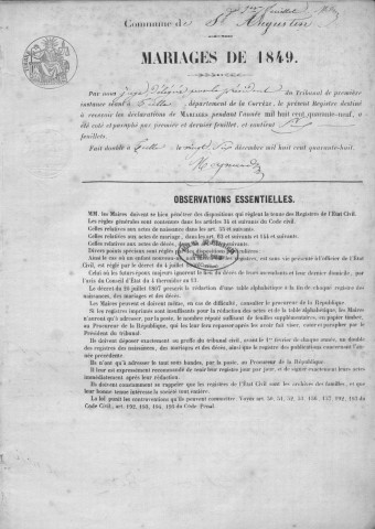Mariages (1849-1868)