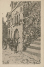 Tulle : "Tulle". Attelage et escalier du Trech, dessin.