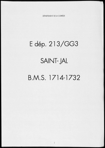 Baptêmes, mariages, sépultures (1714-1732)