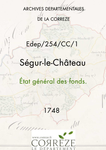 État général des fonds. 1748