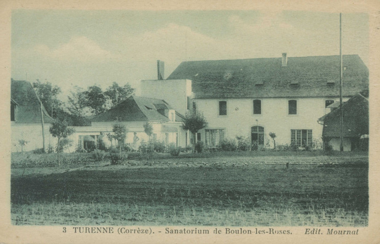 Ligneyrac : "3 Turenne (Corrèze). - Sanatorium de Boulon-les-Roses." (sic) Il s'agit de Boulou-les-Roses