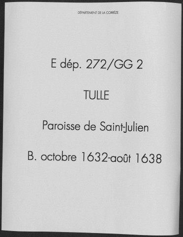 Saint-Julien : baptêmes (octobre 1632-août 1638).