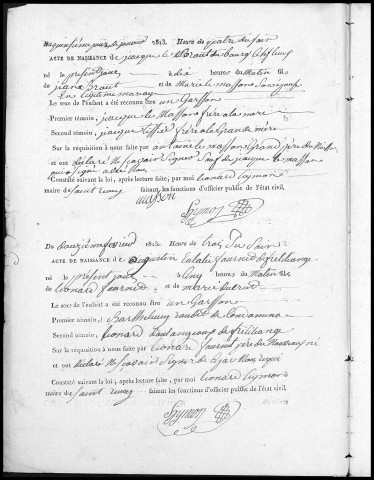 Naissances, mariages, décès (1813-1822)
