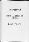 Baptêmes, mariages, sépultures (1773-1792)